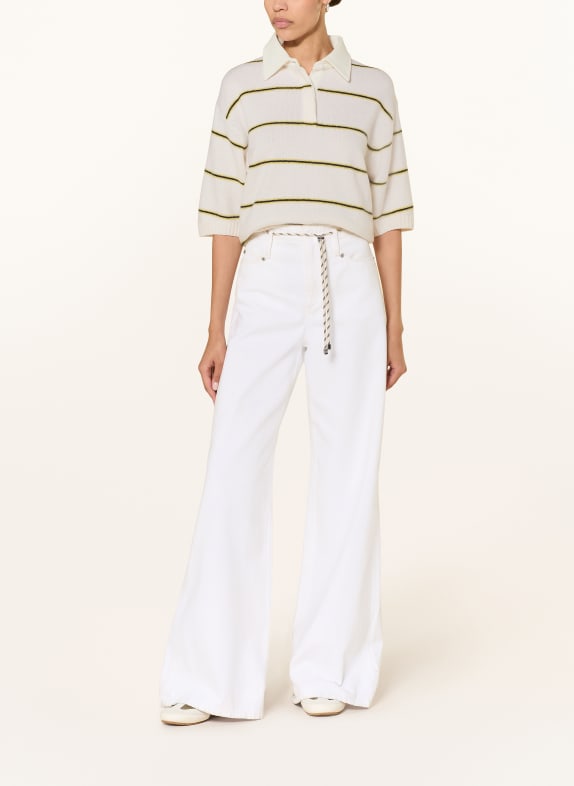 DOROTHEE SCHUMACHER Trui SPORTY STATEMENTS met kasjmier CRÈME / GEEL / ZWART
