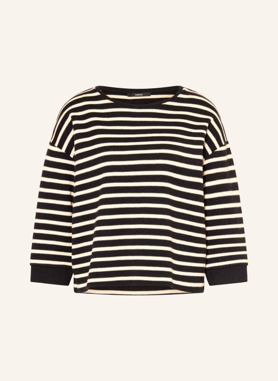 someday ULENO knit shirt with 3/4 sleeves BLACK / CREAM