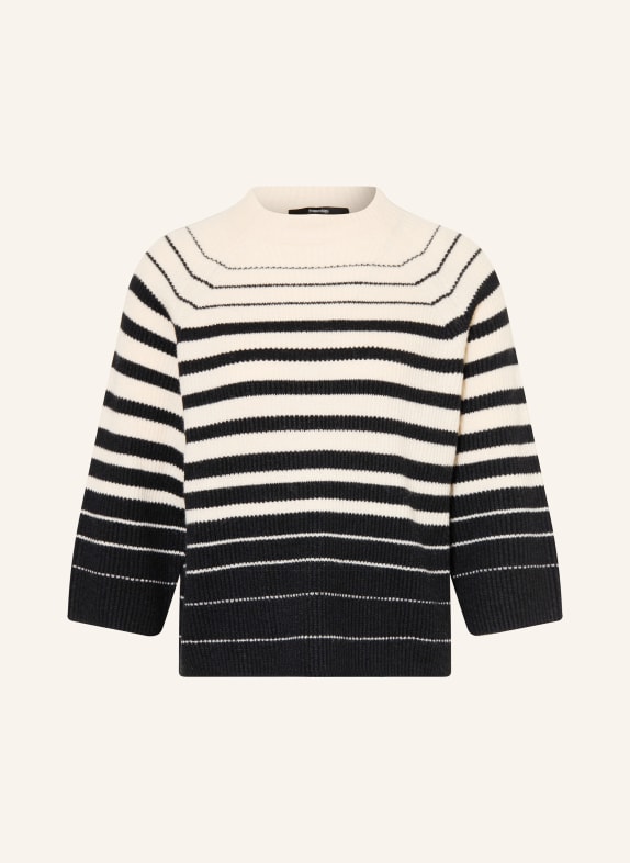 someday Pullover TIRALIE mit 3/4-Arm WEISS / SCHWARZ