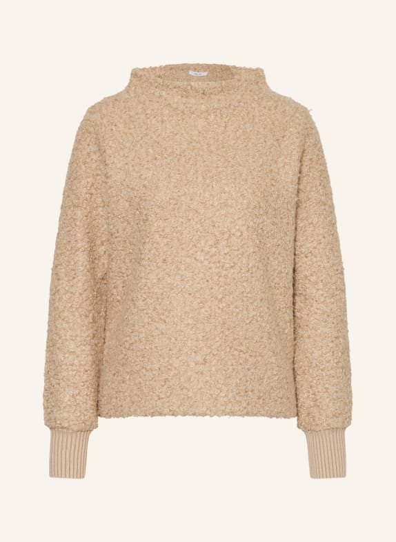 OPUS Bouclé-Shirt GOBANO HELLBRAUN