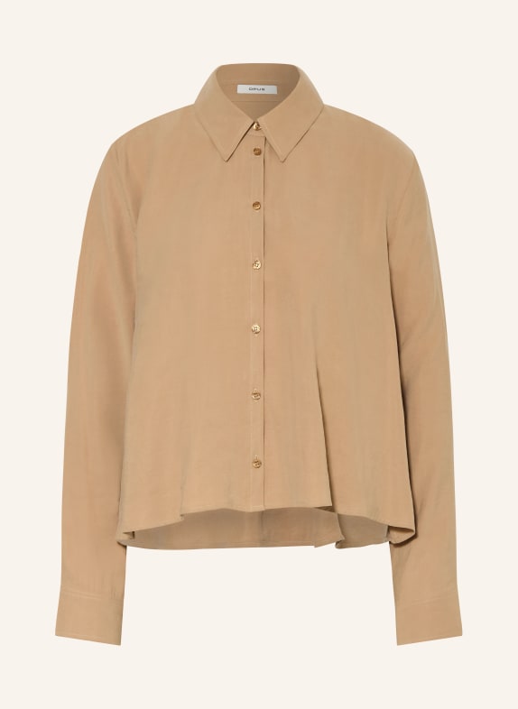 OPUS Hemdbluse FLOWY HELLBRAUN