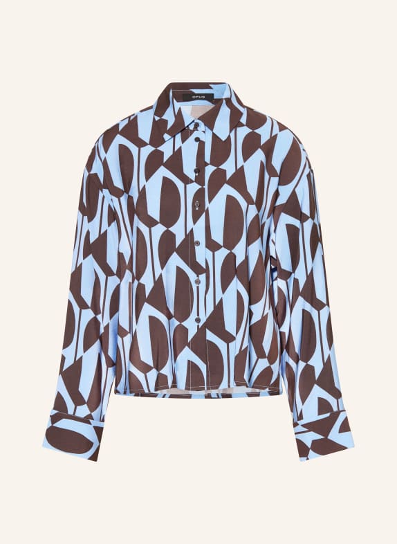 OPUS Hemdbluse FETRO HELLBLAU / DUNKELBRAUN