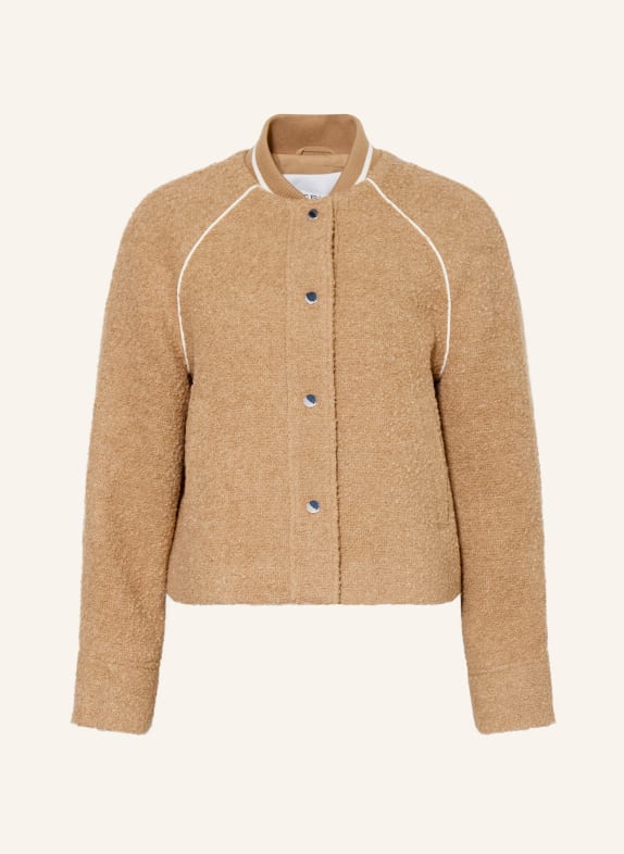 OPUS Boucléová bunda HIRONA SVĚTLE HNĚDÁ