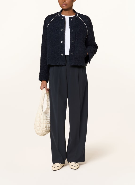 OPUS Boucléová bunda HIRONA TMAVĚ MODRÁ