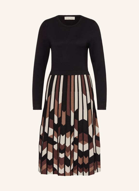 Phase Eight Šaty MACI ČERNÁ / HNĚDÁ / KRÉMOVÁ