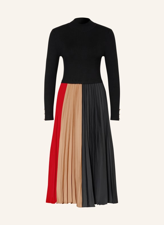 Phase Eight Kleid KIERA im Materialmix SCHWARZ / CAMEL / ROT