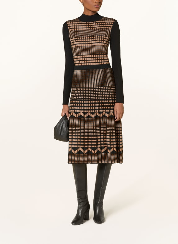 Phase Eight Strickkleid BETHAN mit Plissees SCHWARZ / BRAUN