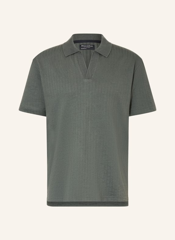 Marc O'Polo Strick-Poloshirt Relaxed Fit PETROL
