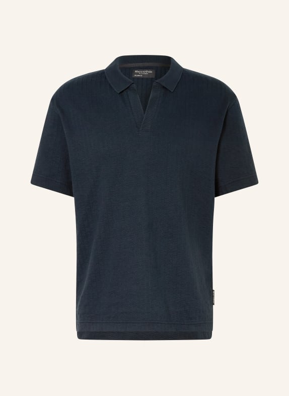 Marc O'Polo Strick-Poloshirt Relaxed Fit DUNKELBLAU