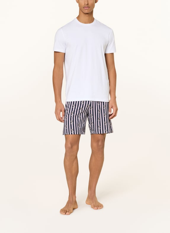 mey Sovshorts serie MARBLE MUSE MÖRKBLÅ / RÖD / VIT