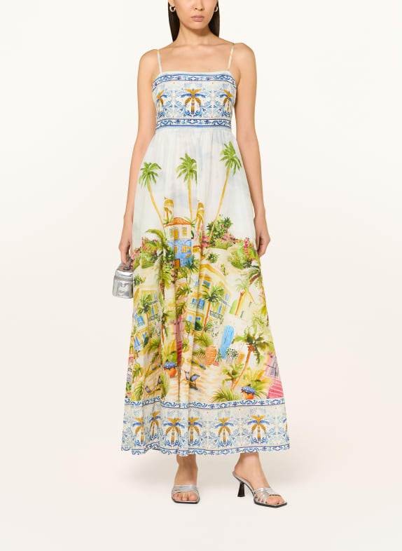 Princess GOES HOLLYWOOD Sukienka z jedwabiu BIAŁY / CIEMNOŻÓŁTY / NIEBIESKI