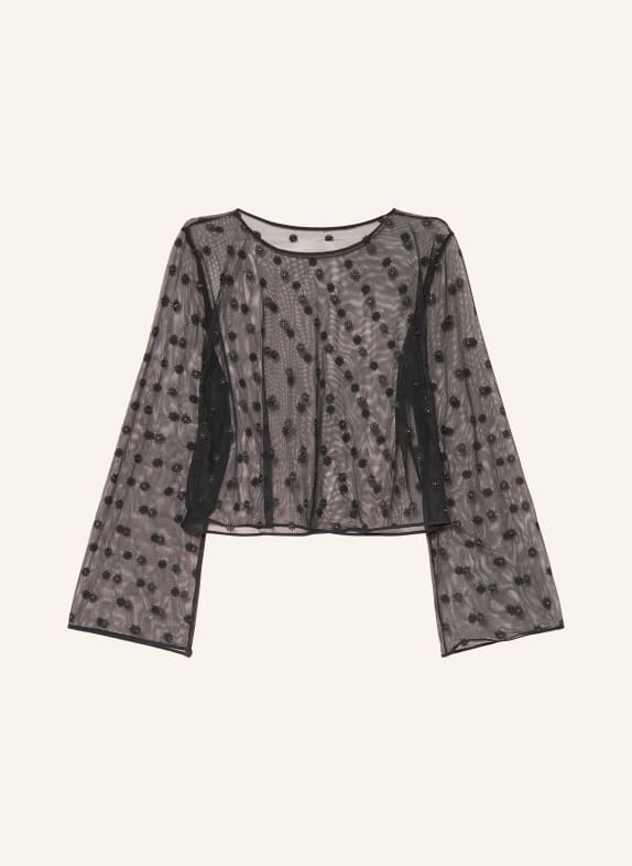 MARIE JO Lounge-Shirt DAISY mit Glitzergarn SCHWARZ / GOLD