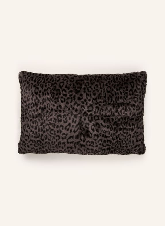 JOOP! Dekorativní potah na polštář z umělé kožešiny J!LEONESSE TMAVĚ ŠEDÁ / ČERNÁ