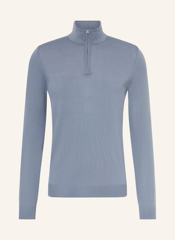 REISS BLACKHALL merino wool sweater BLUE GRAY