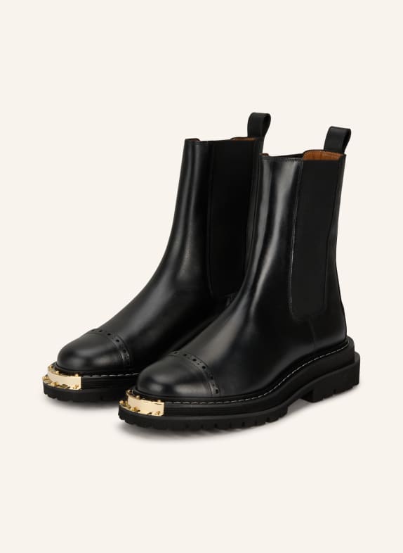 SANDRO Chelsea-Boots mit Nieten SCHWARZ