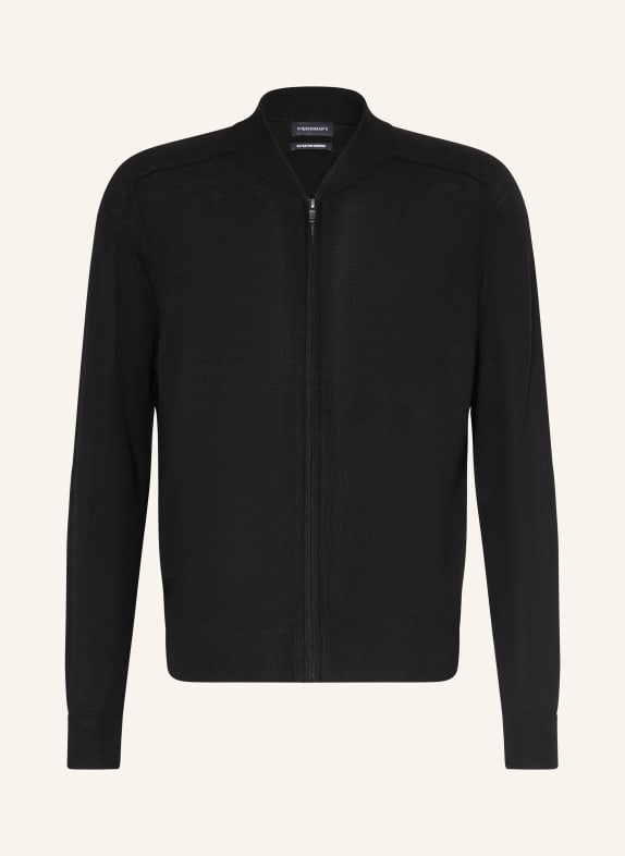 STROKESMAN'S Merino wool cardigan BLACK