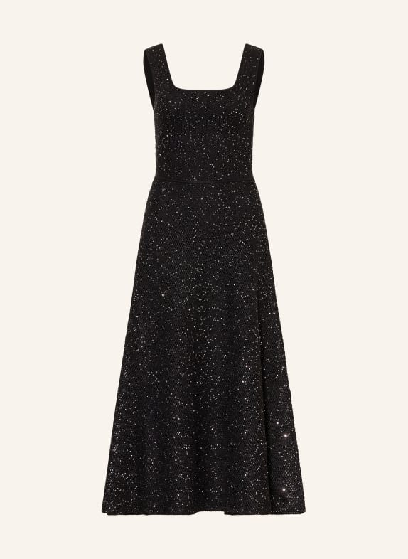 maje Strickkleid mit Pailletten und Glitzergarn SCHWARZ