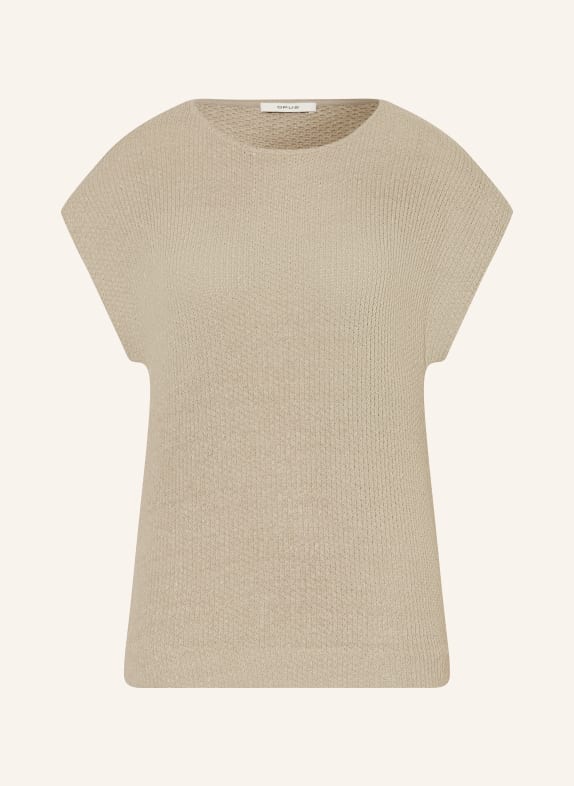 OPUS Pletené tričko SOFRANO KHAKI