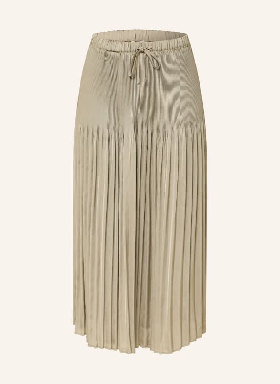 OPUS Plisseerock RIBANE FRENCH aus Satin OLIV