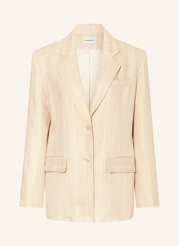 CLAUDIE PIERLOT Blazer mit Leinen BEIGE / CREME