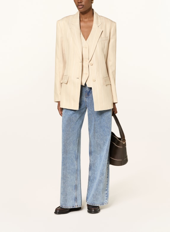 CLAUDIE PIERLOT Blazer mit Leinen BEIGE / CREME