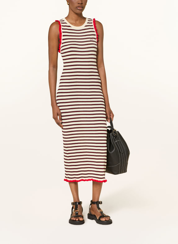 CLAUDIE PIERLOT Kleid MIAZAKI ROT / ECRU / SCHWARZ