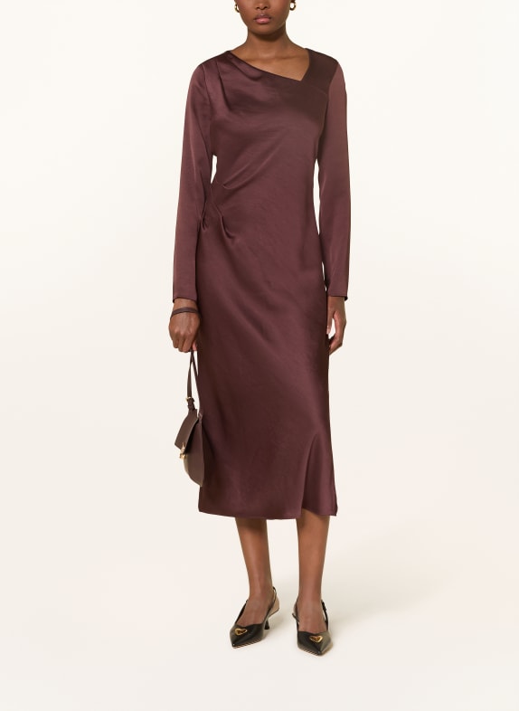 CLAUDIE PIERLOT Satinkleid DUNKELBRAUN