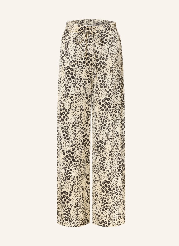 CLAUDIE PIERLOT Spodnie Marlene z satyny KREMOWY / CZARNY