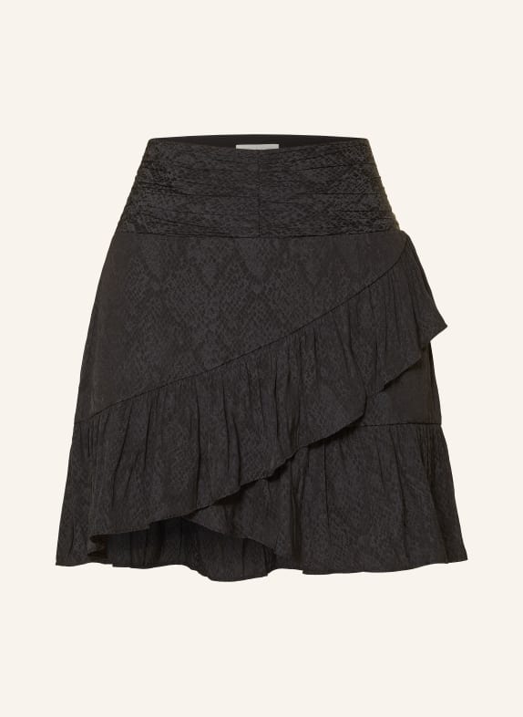 ba&sh Sukně RINO s volánky TMAVĚ ŠEDÁ / ČERNÁ