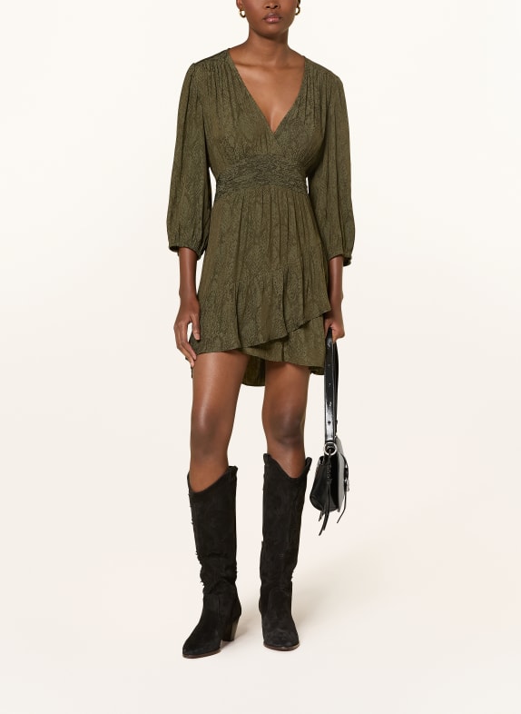 ba&sh Kleid mit 3/4-Arm KHAKI / DUNKELGRÜN