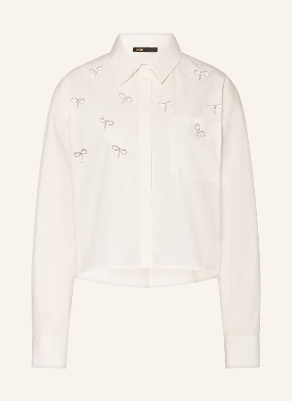 maje Bluzka z kamieniami ozdobnymi BIAŁY