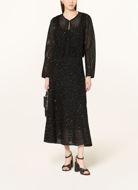 maje Strickjacke mit Glitzergarn und Pailletten SCHWARZ