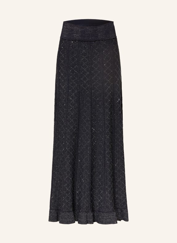 SANDRO Rock mit Glitzergarn und Schmucksteinen DUNKELBLAU