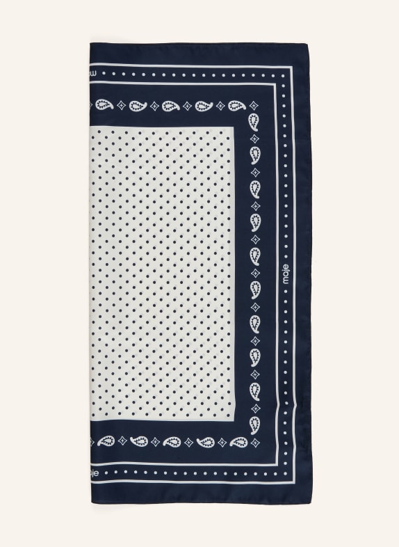 maje Seidentuch DUNKELBLAU / ECRU