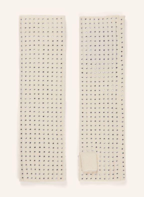 maje Stulpen mit Schmucksteinen CREME