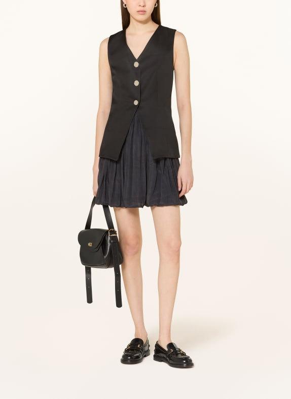 SANDRO Kleid im Materialmix SCHWARZ