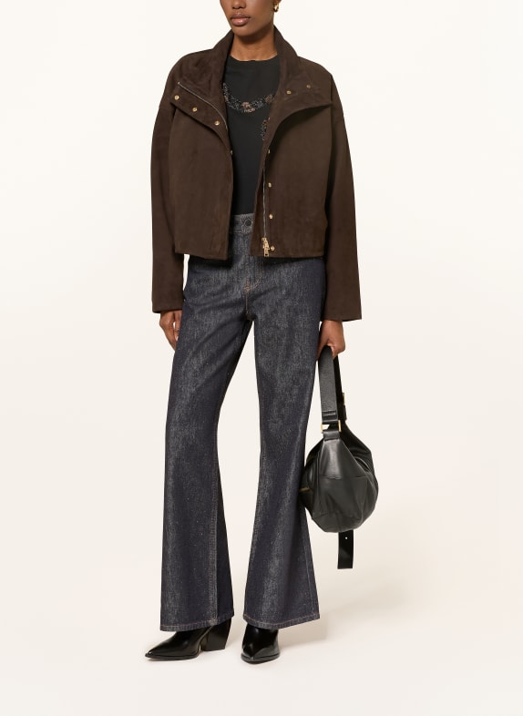 ALLSAINTS Kurtka skórzana RYDER CIEMNOBRĄZOWY