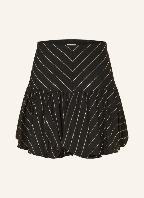 SANDRO Spódnica z kamieniami ozdobnymi CZARNY