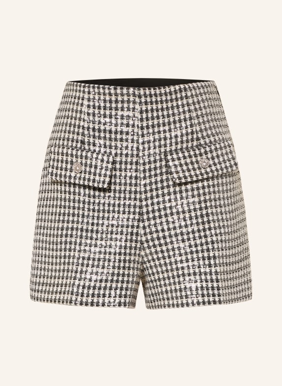 SANDRO Shorts mit Pailletten und Schmucksteinen SCHWARZ / WEISS