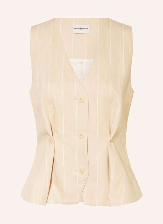 CLAUDIE PIERLOT Blazerweste mit Leinen BEIGE / CREME