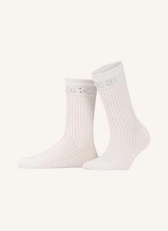 maje Socken mit Schmucksteinen WEISS