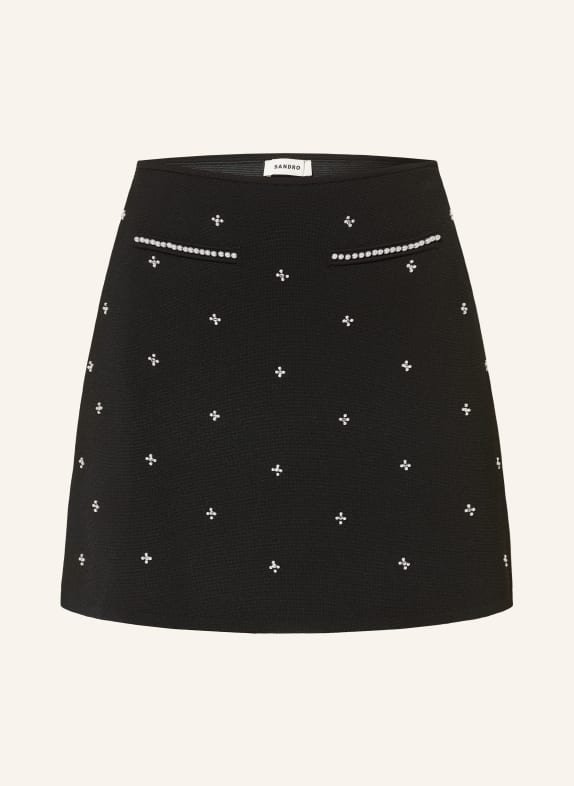 SANDRO Rock mit Schmucksteinen SCHWARZ