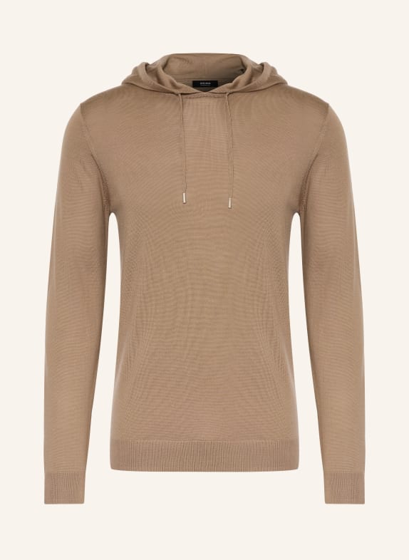 REISS Strick-Hoodie HOLLAND aus Merinowolle CAMEL