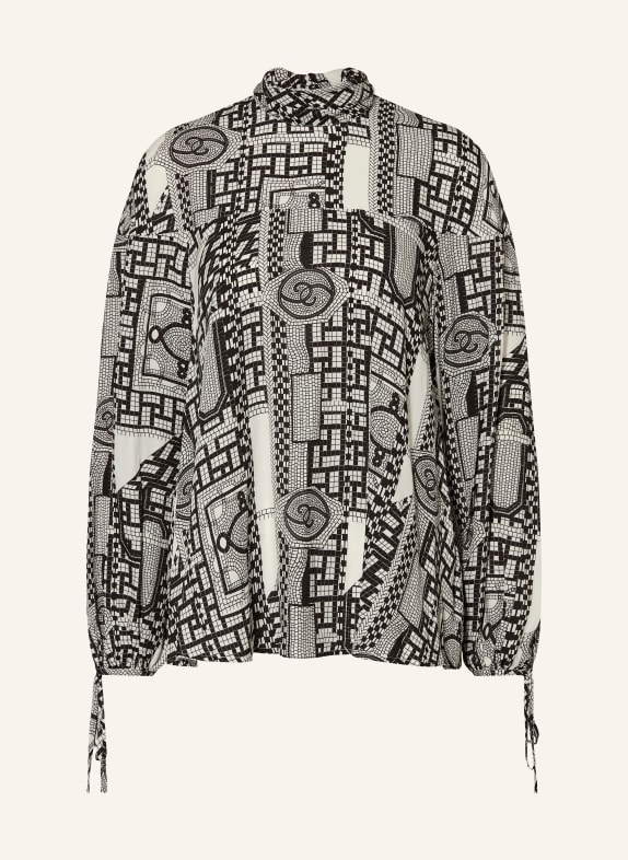 REISS Schluppenbluse HARRY HELLGRAU / SCHWARZ