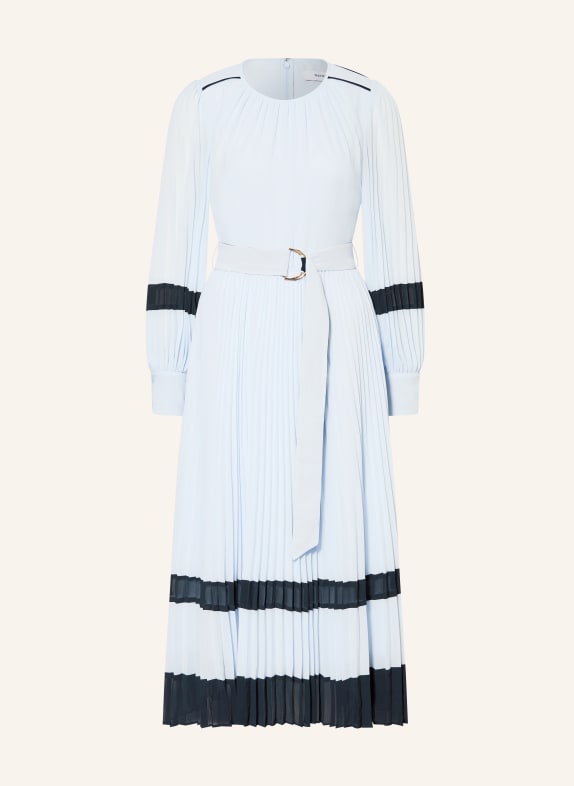 REISS TORI dress with pleats LIGHT BLUE / DARK BLUE
