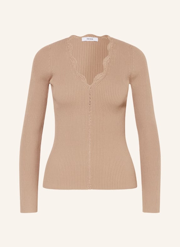 REISS LARA long-sleeved shirt BEIGE