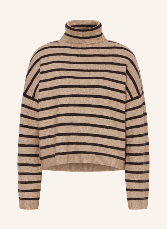 REISS Rollkragenpullover WYNN mit Alpaka BEIGE / DUNKELBRAUN