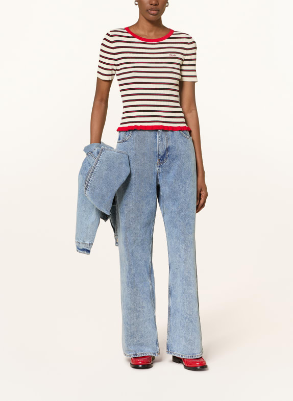CLAUDIE PIERLOT Sweter z dzianiny MONICOOL KREMOWY / CZERWONY / CZARNY