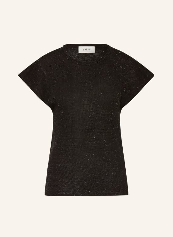 ba&sh Pletené tričko BICHARA s flitry ČERNÁ