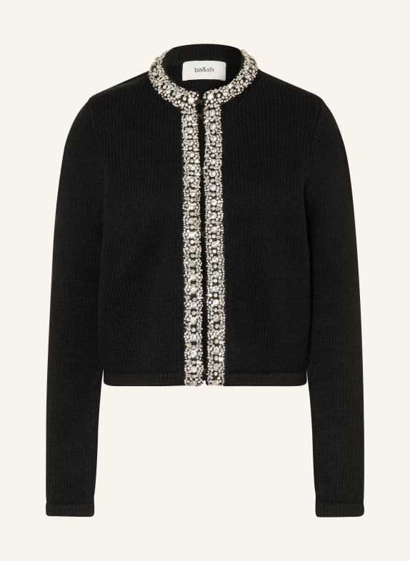 ba&sh Strickjacke LOUNA mit Schmucksteinen SCHWARZ